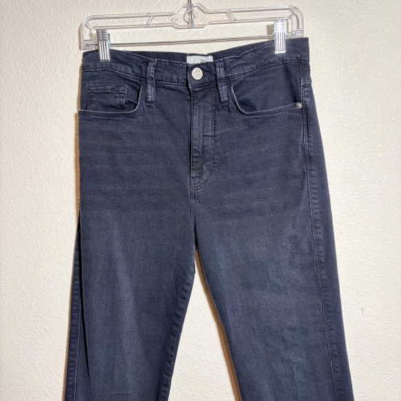 Frame Le Sylvie Slender Straight Jeans In Plymouth Gray Black Wash SIZE 28 - Picture 5 of 13